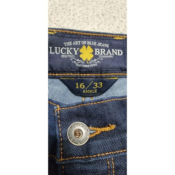 Lucky Brand Womens Blue Denim Sofia Boot Jeans Mid Rise Dark Wash Size 16/33 - Picture 7 of 12